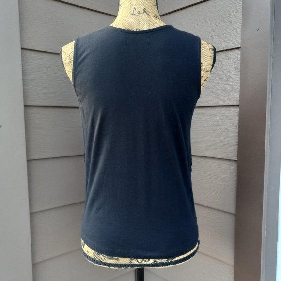 Woolovers Black Embroidered Eyelet Cotton Tank Top - Picture 3 of 13